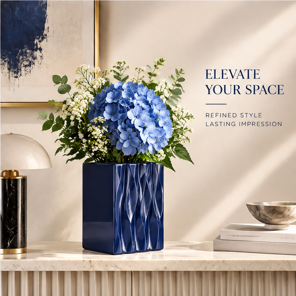 NOVALORAR® Midnight Wave Ceramic Vase