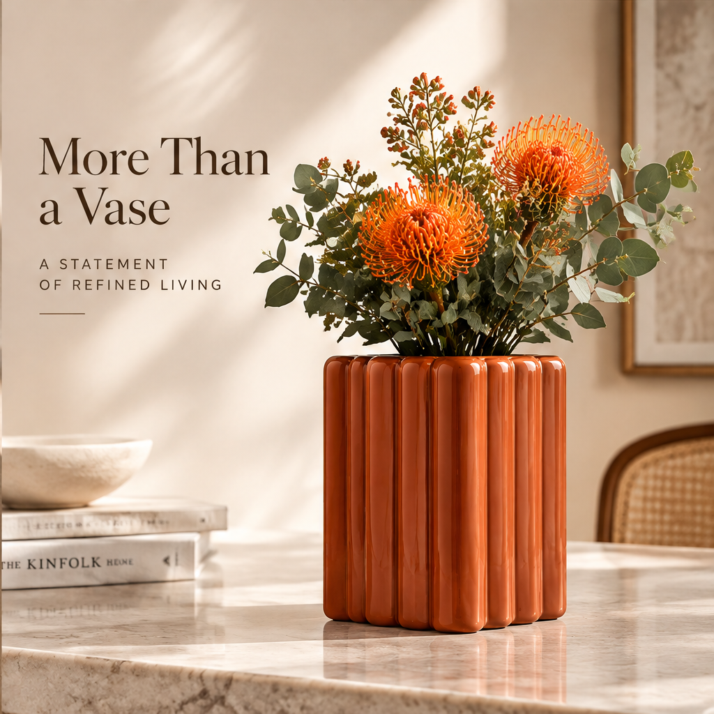 NOVALORAR® Fluted Column Ceramic Vase