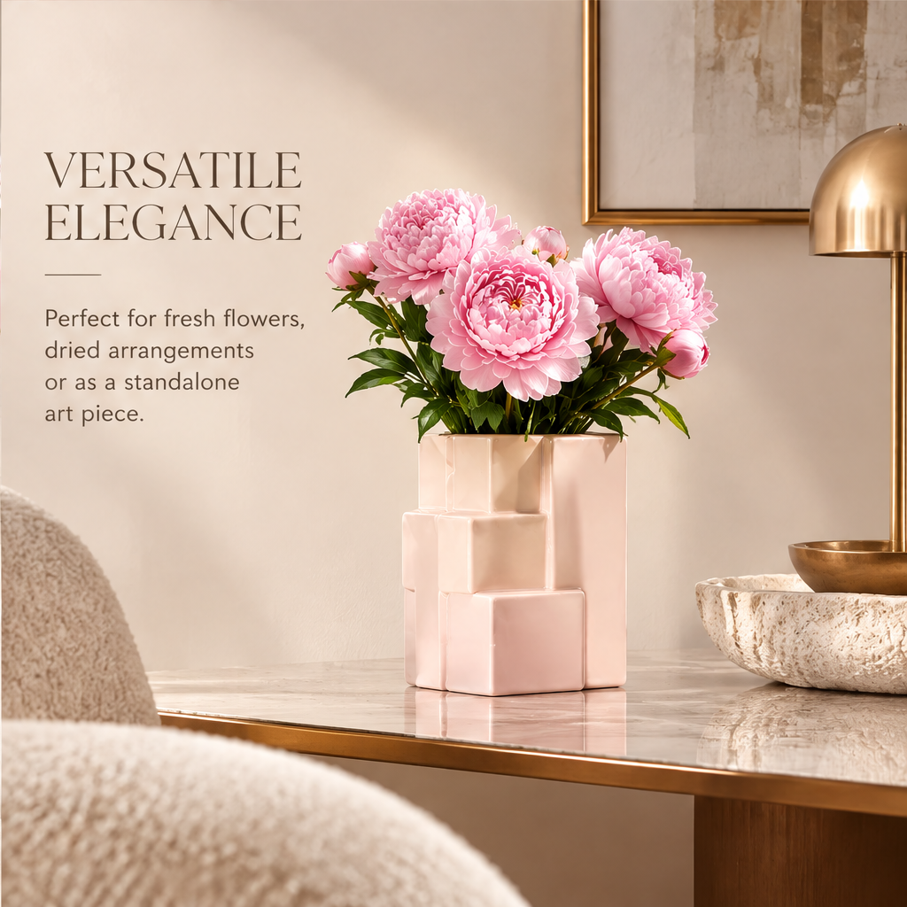 NOVALORAR® Blush Block Ceramic Vase
