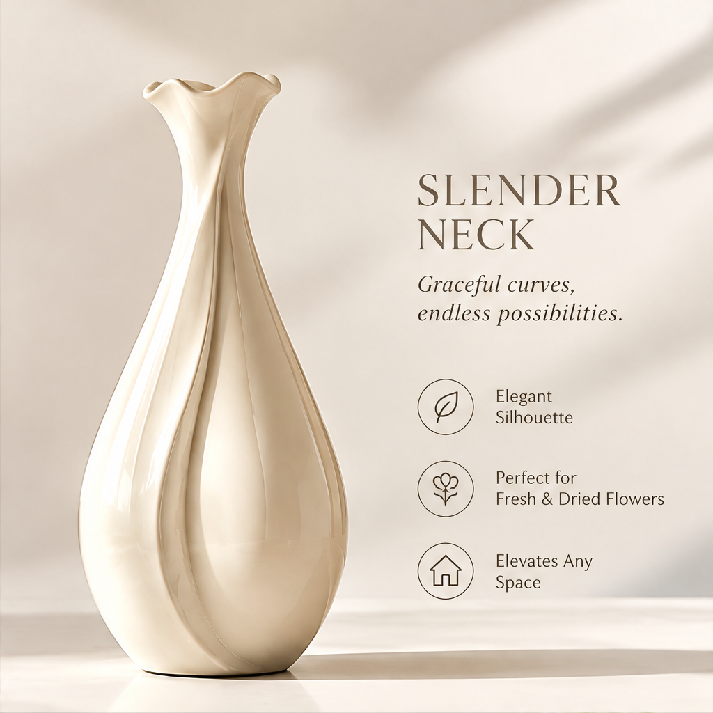 NOVALORAR® Teardrop Neck Ceramic Vase