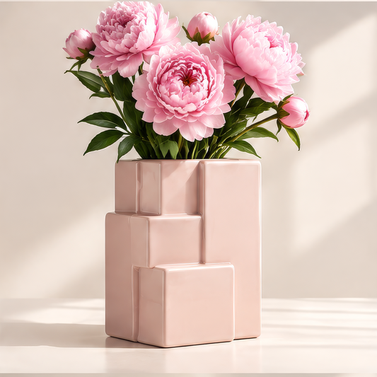 NOVALORAR® Blush Block Ceramic Vase