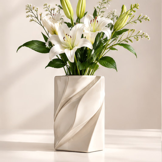 NOVALORAR® Ivory Arc Ceramic Vase