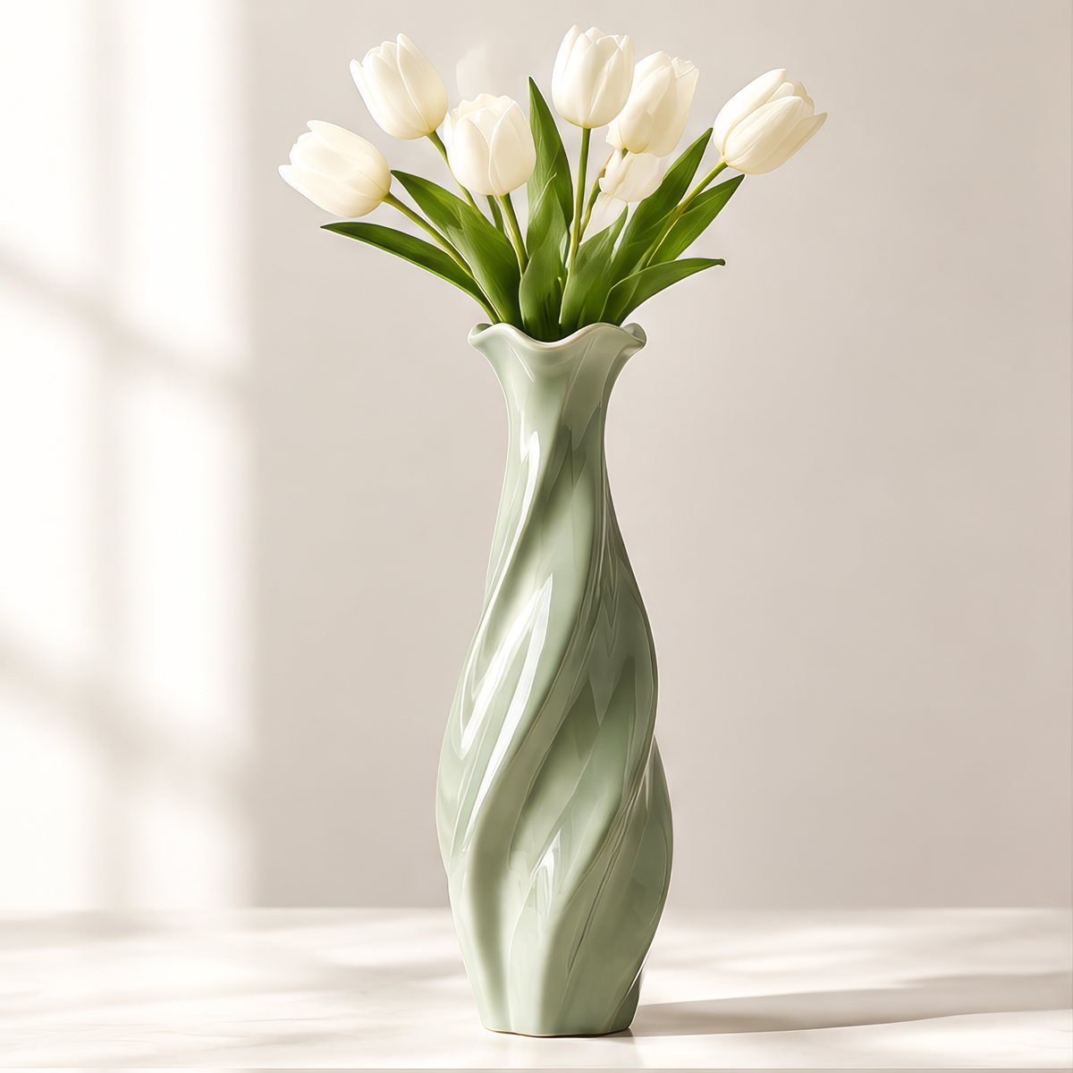 NOVALORAR® Spiral Neck Ceramic Vase