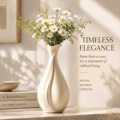 NOVALORAR® Teardrop Neck Ceramic Vase
