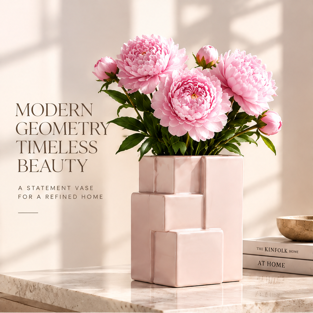 NOVALORAR® Blush Block Ceramic Vase