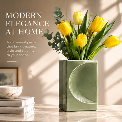 NOVALORAR® Sage Arc Ceramic Vase