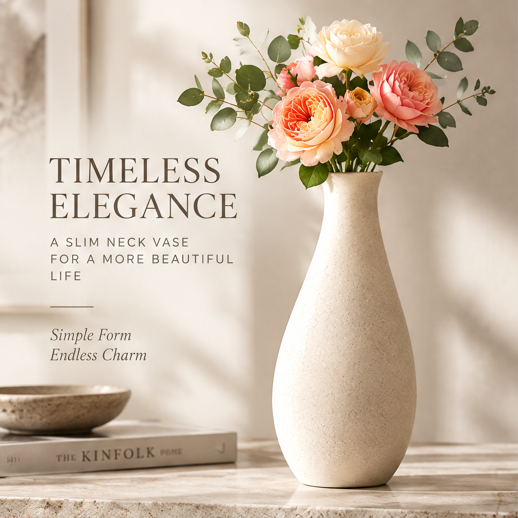 NOVALORAR® Sandstone Slim Ceramic Vase
