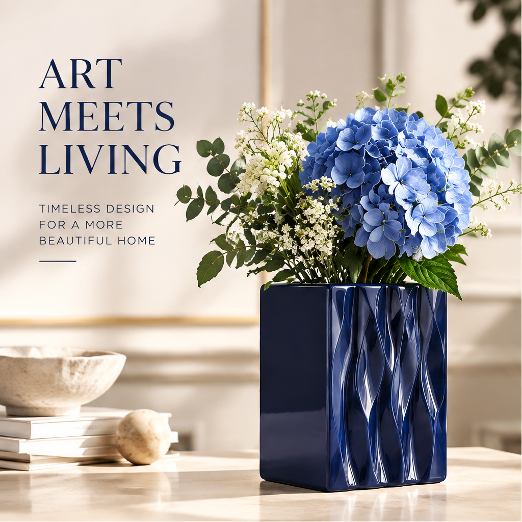 NOVALORAR® Midnight Wave Ceramic Vase