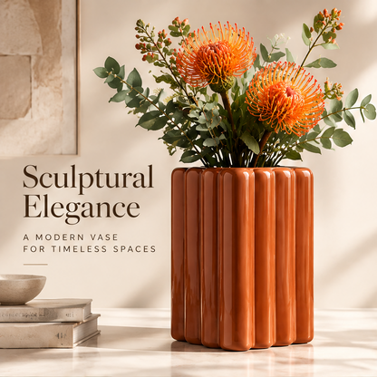 NOVALORAR® Fluted Column Ceramic Vase
