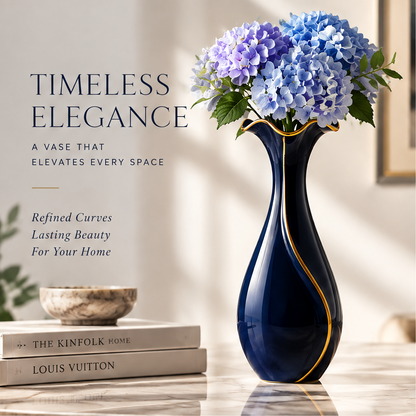 NOVALORAR® Gilded Midnight Ceramic Vase