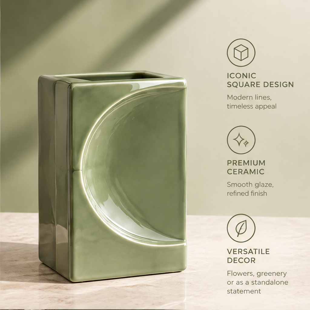 NOVALORAR® Sage Arc Ceramic Vase