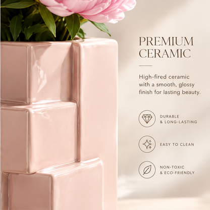 NOVALORAR® Blush Block Ceramic Vase