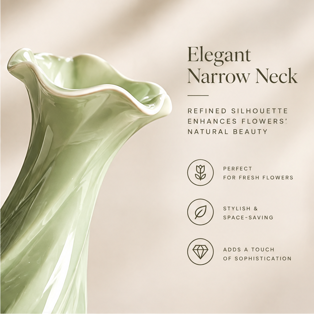 NOVALORAR® Spiral Neck Ceramic Vase
