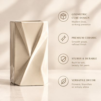 NOVALORAR® Facet Cube Ceramic Vase