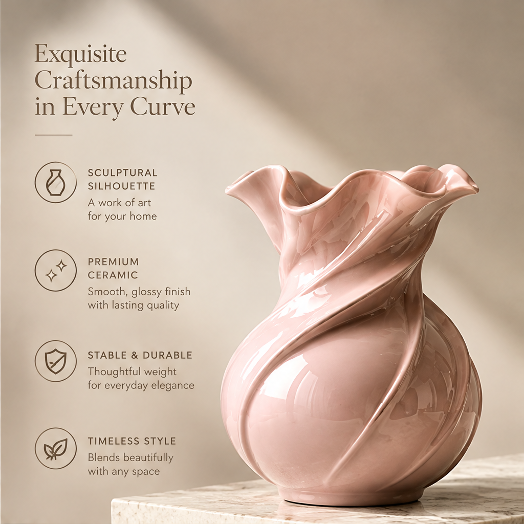 NOVALORAR® Roselle Wave Ceramic Vase