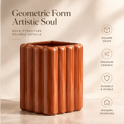 NOVALORAR® Fluted Column Ceramic Vase