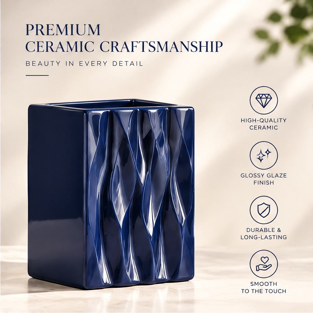 NOVALORAR® Midnight Wave Ceramic Vase