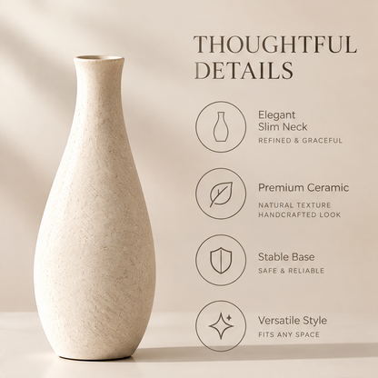 NOVALORAR® Sandstone Slim Ceramic Vase