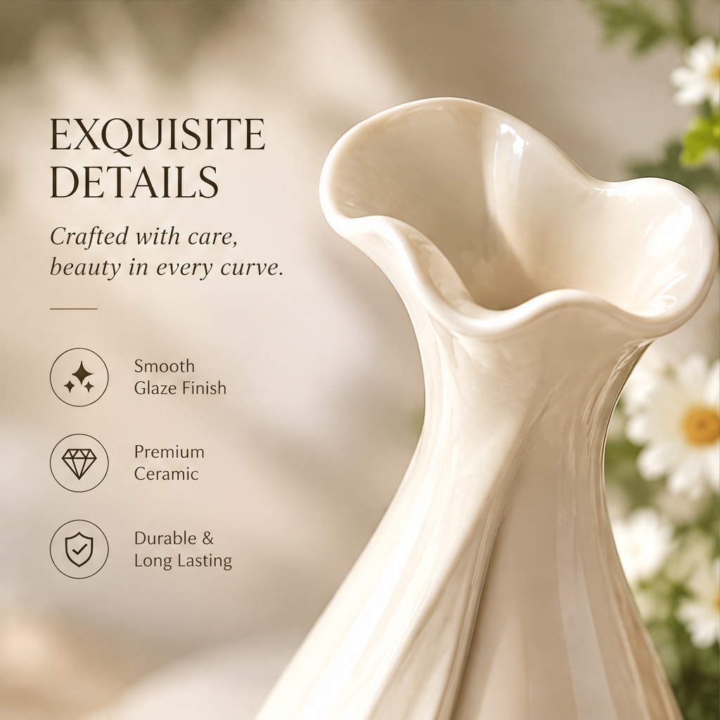 NOVALORAR® Teardrop Neck Ceramic Vase