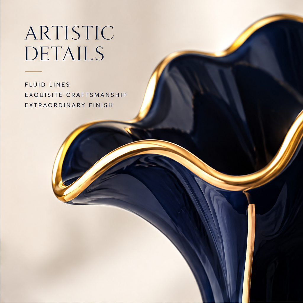 NOVALORAR® Gilded Midnight Ceramic Vase