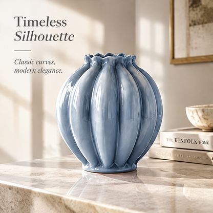 NOVALORAR® Azure Bloom Ceramic Vase