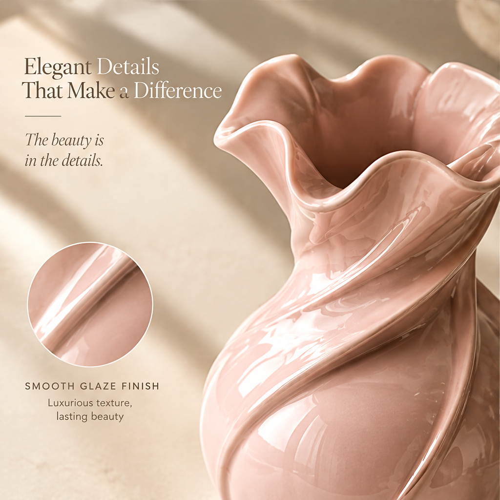 NOVALORAR® Roselle Wave Ceramic Vase