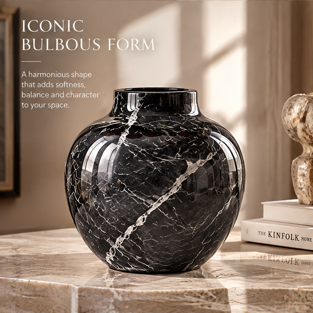 NOVALORAR® Noir Marble Statement Vase