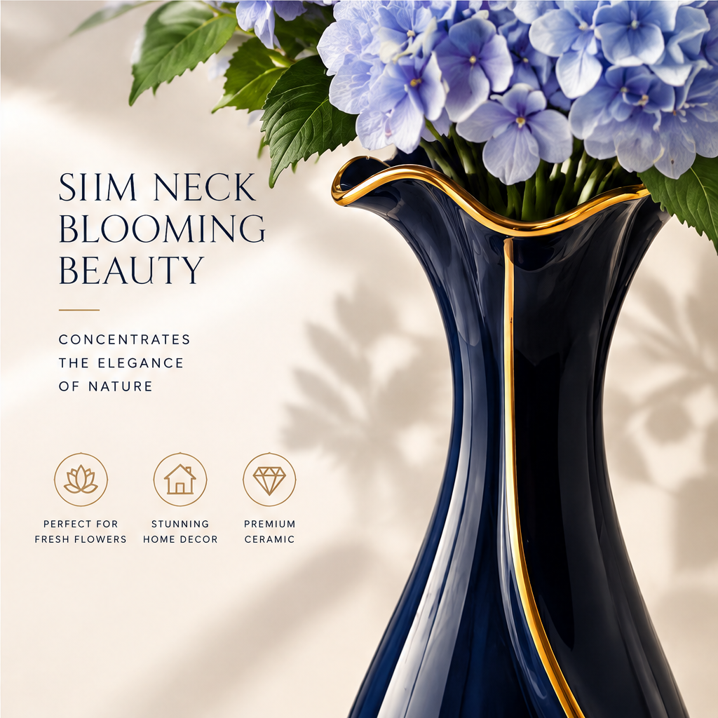 NOVALORAR® Gilded Midnight Ceramic Vase