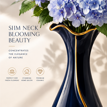 NOVALORAR® Gilded Midnight Ceramic Vase