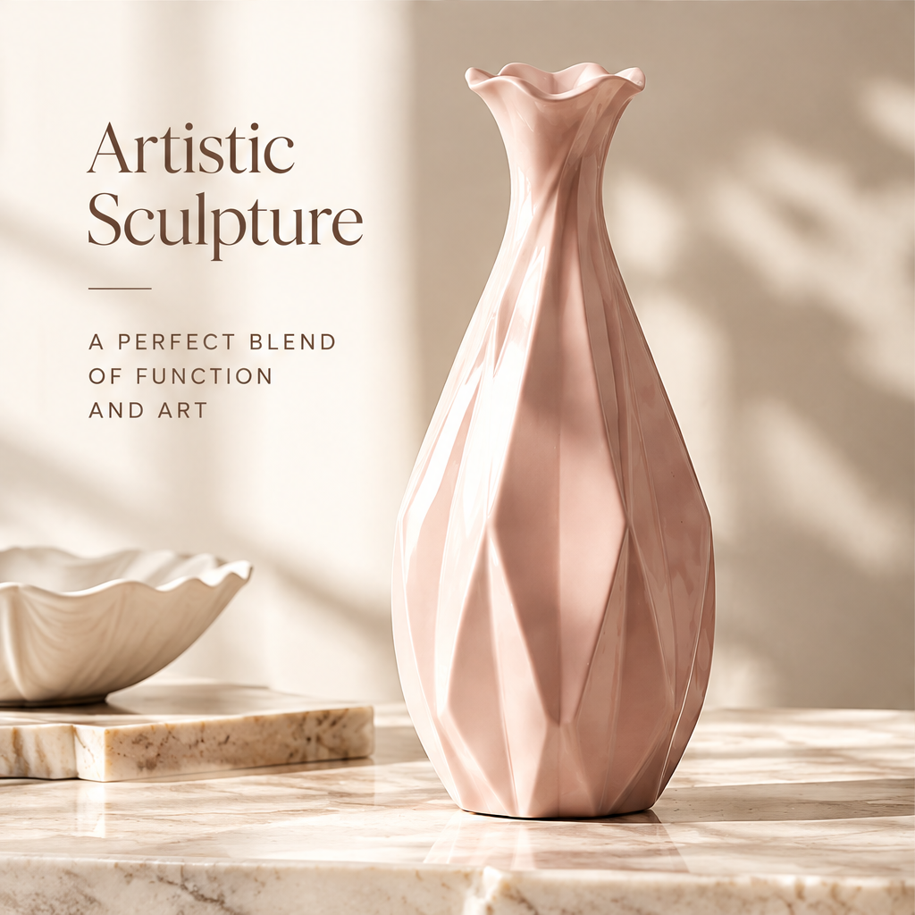 NOVALORAR® Blush Facet Ceramic Vase