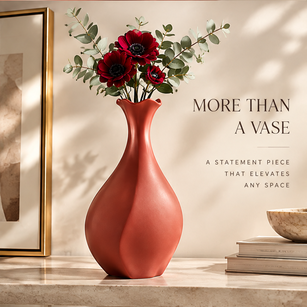 NOVALORAR® Clay Curve Ceramic Vase