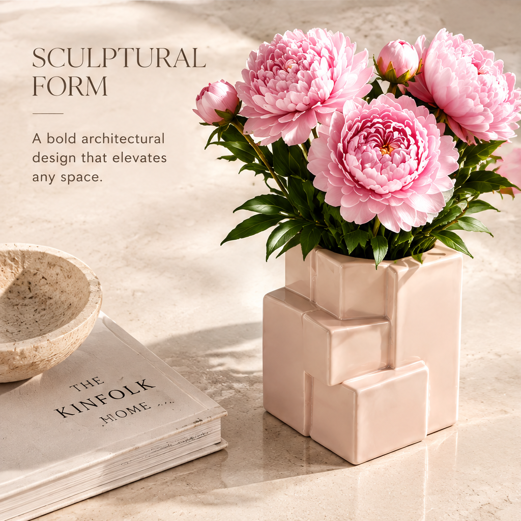 NOVALORAR® Blush Block Ceramic Vase