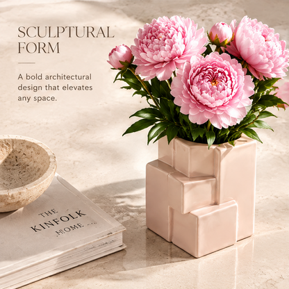 NOVALORAR® Blush Block Ceramic Vase