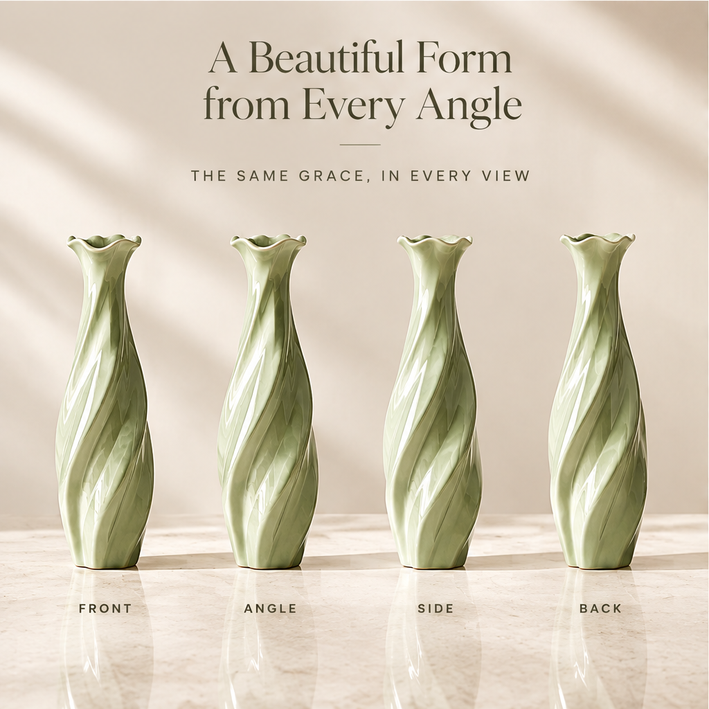NOVALORAR® Spiral Neck Ceramic Vase