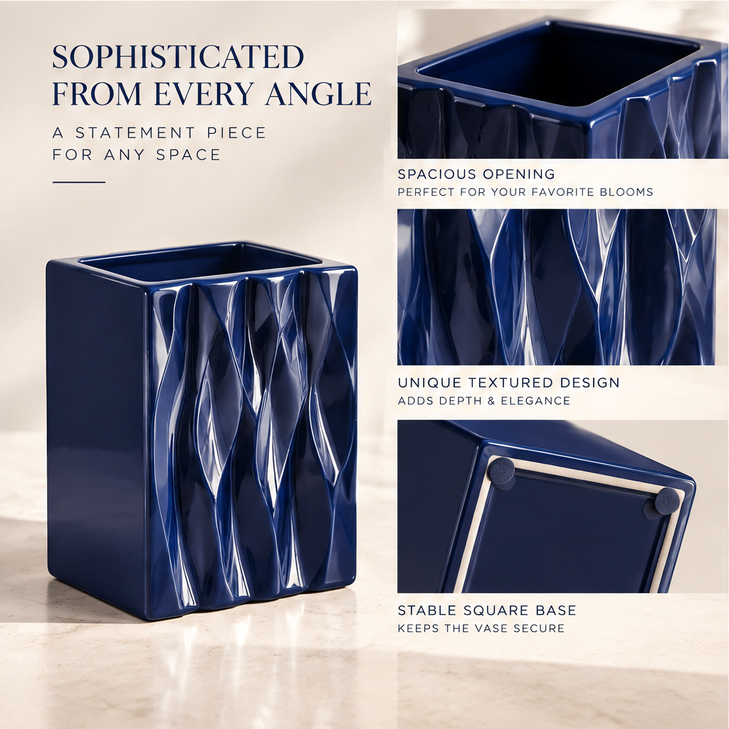 NOVALORAR® Midnight Wave Ceramic Vase