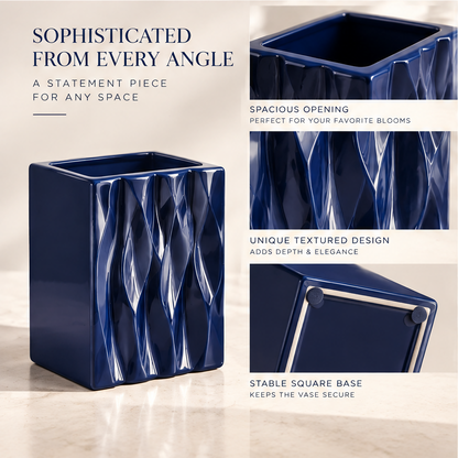 NOVALORAR® Midnight Wave Ceramic Vase