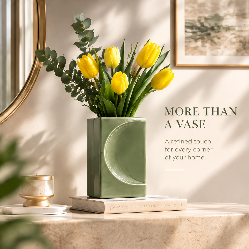 NOVALORAR® Sage Arc Ceramic Vase