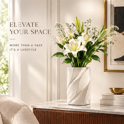 NOVALORAR® Ivory Arc Ceramic Vase