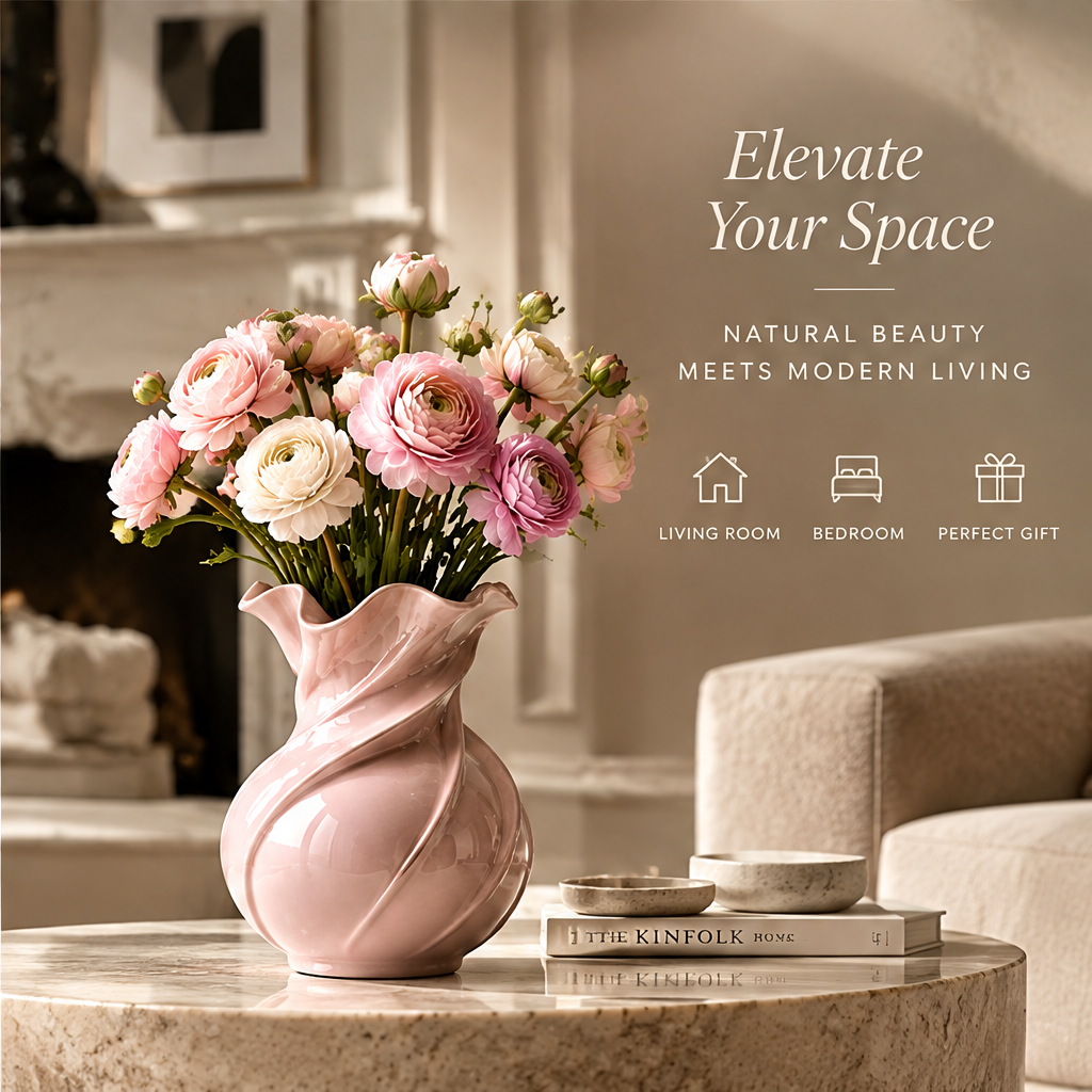 NOVALORAR® Roselle Wave Ceramic Vase