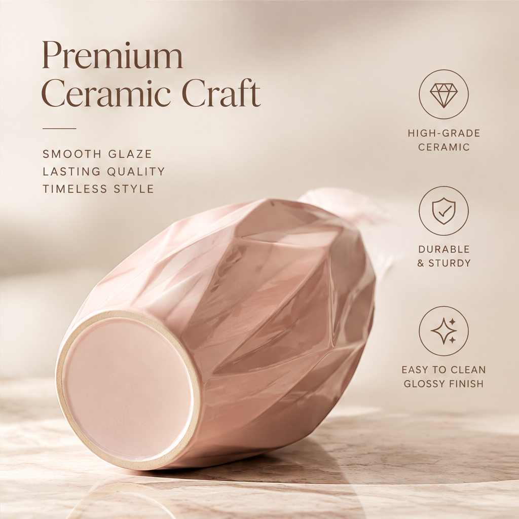 NOVALORAR® Blush Facet Ceramic Vase