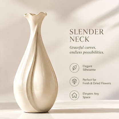 NOVALORAR® Teardrop Neck Ceramic Vase